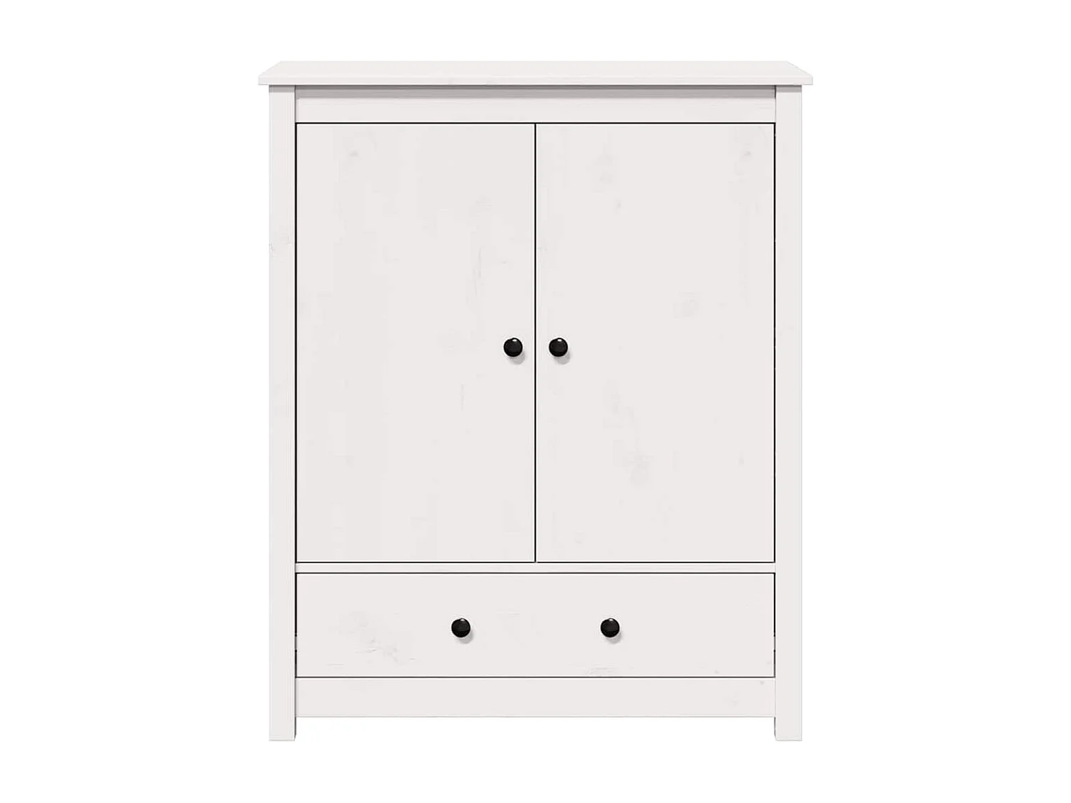 Hoge kast 83x41,5x100 cm massief grenenhout wit