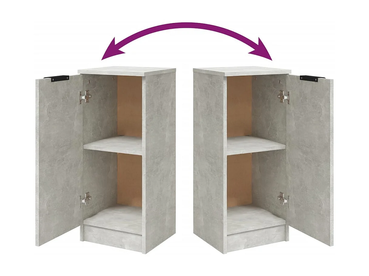 Buffet Gris béton 30x30x70 cm Bois d'ingénierie