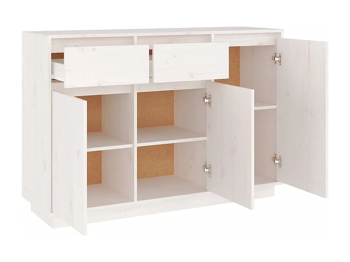 Sideboard Weiß 110x34x75 cm Massivholz Kiefer