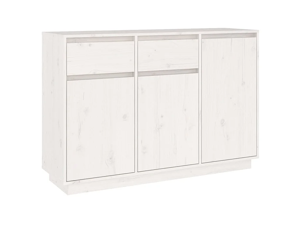 Sideboard Weiß 110x34x75 cm Massivholz Kiefer