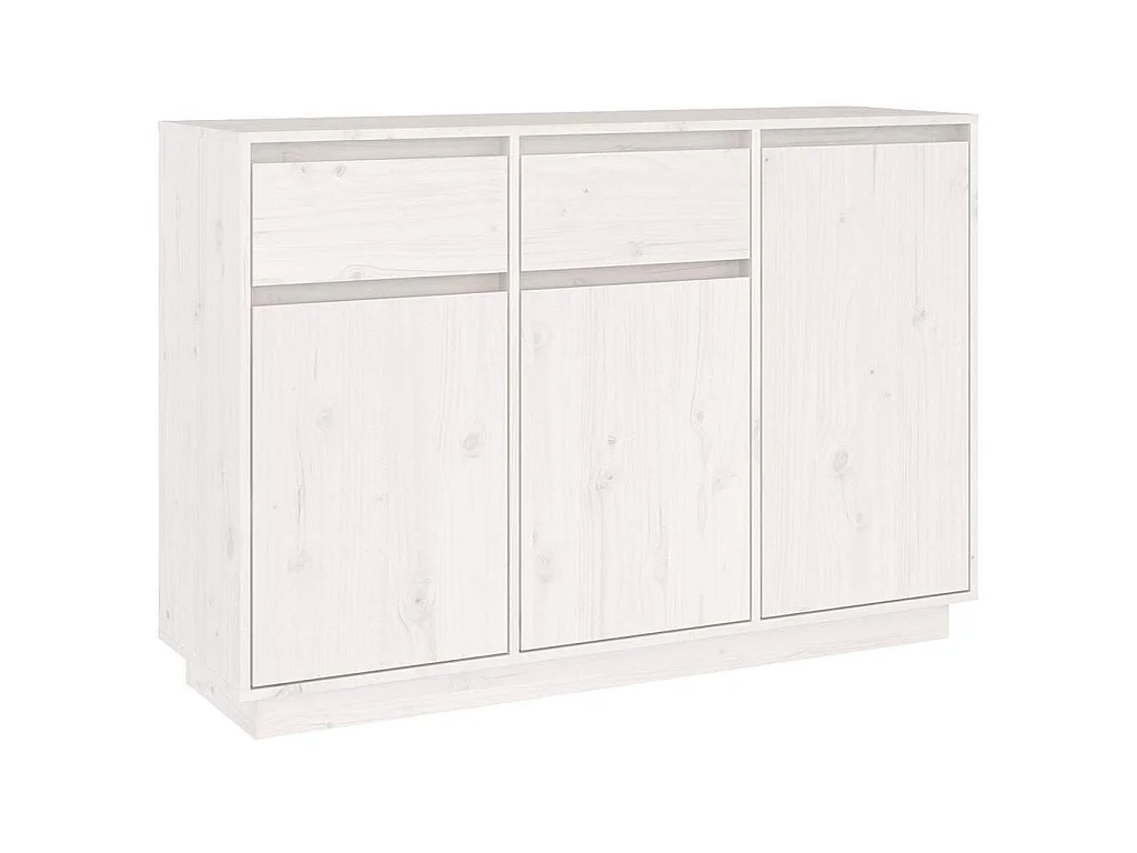 Credenza Bianca 110x34x75 cm in Legno Massello di Pino