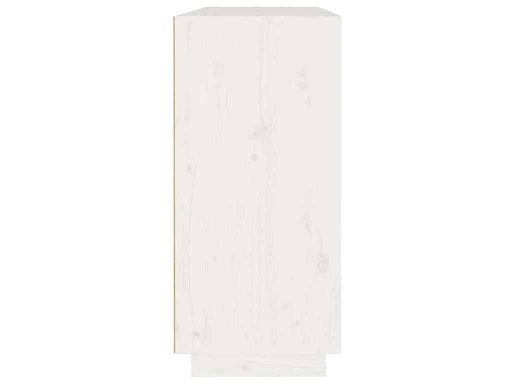 Credenza Bianca 110x34x75 cm in Legno Massello di Pino