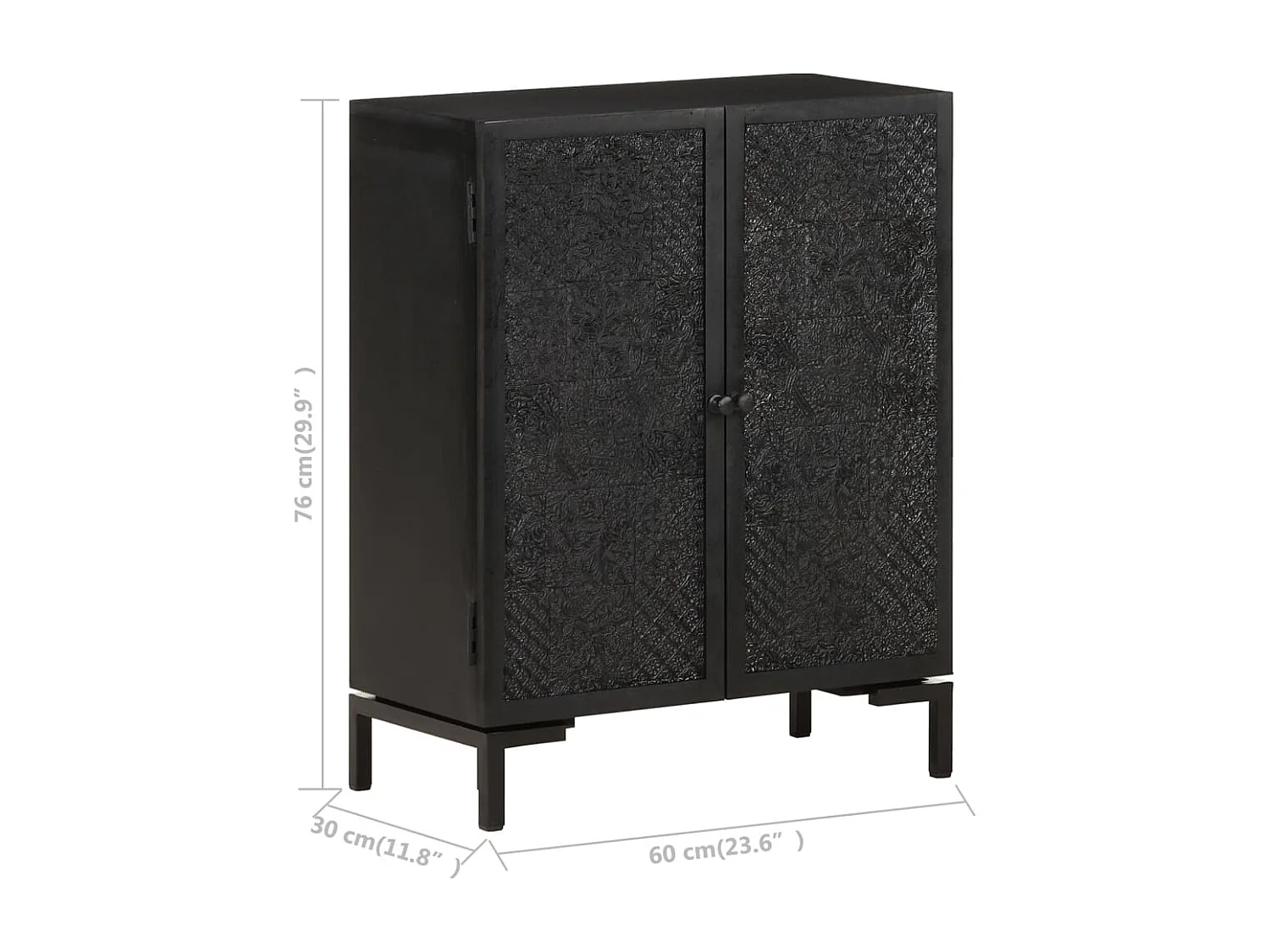 Credenza 60x30x76 cm in Legno Massello di Mango