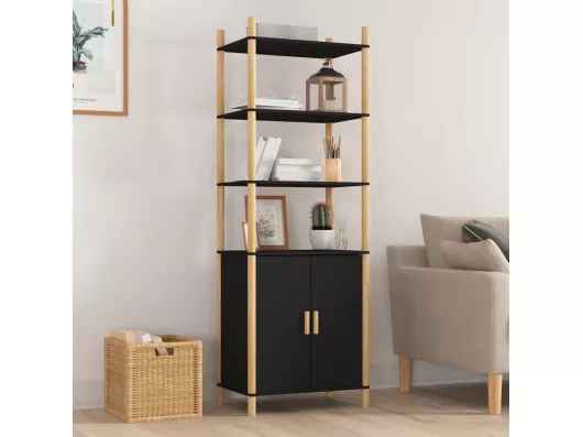 Kauf Unique Highboard Schwarz 60x40x173 cm Holzwerkstoff