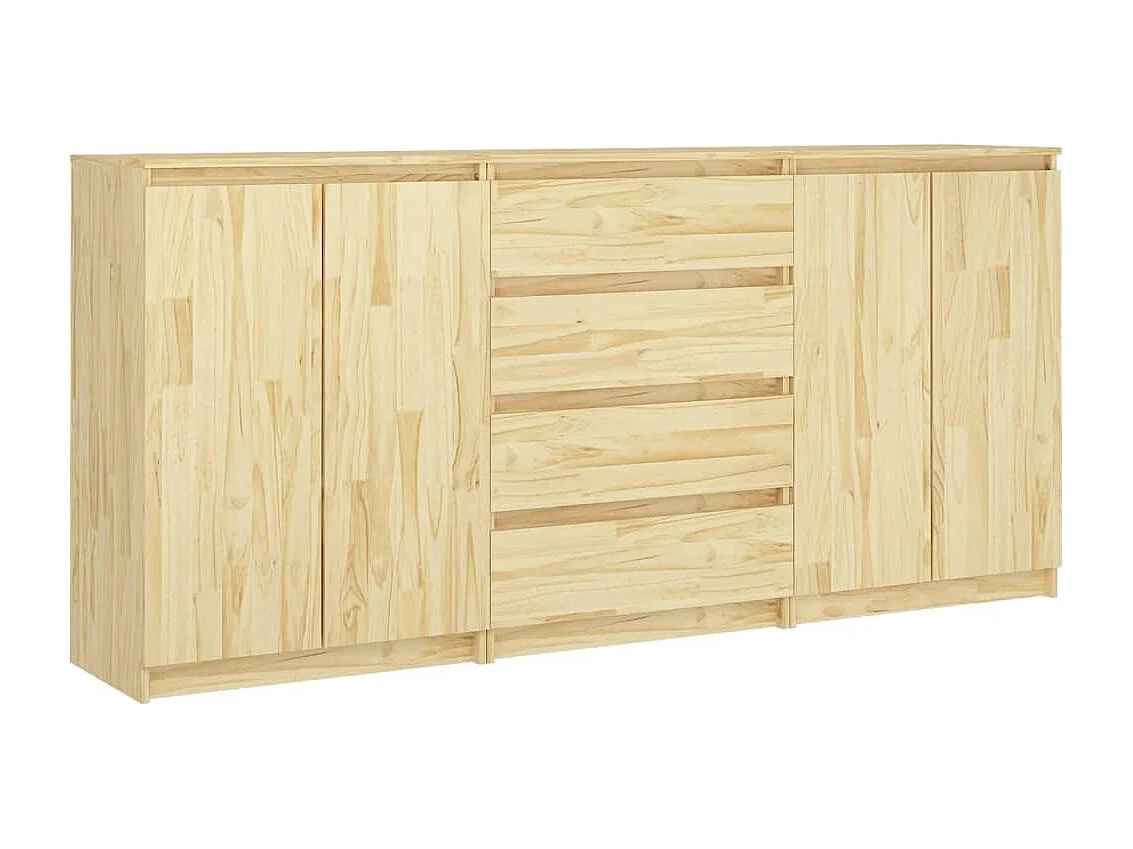 Armoires latérales 3 pcs Bois de pin massif