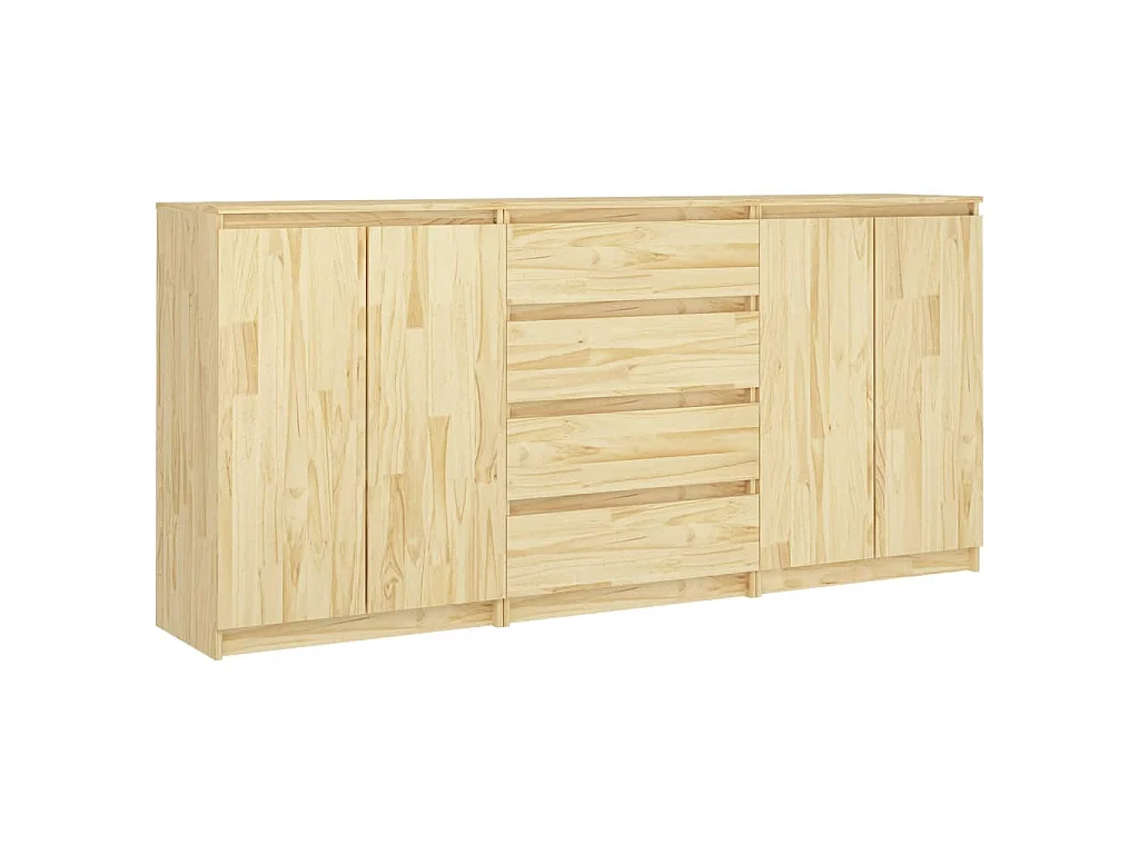 Armoires latérales 3 pcs Bois de pin massif