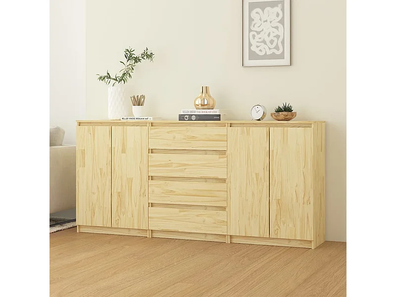 Armoires latérales 3 pcs Bois de pin massif