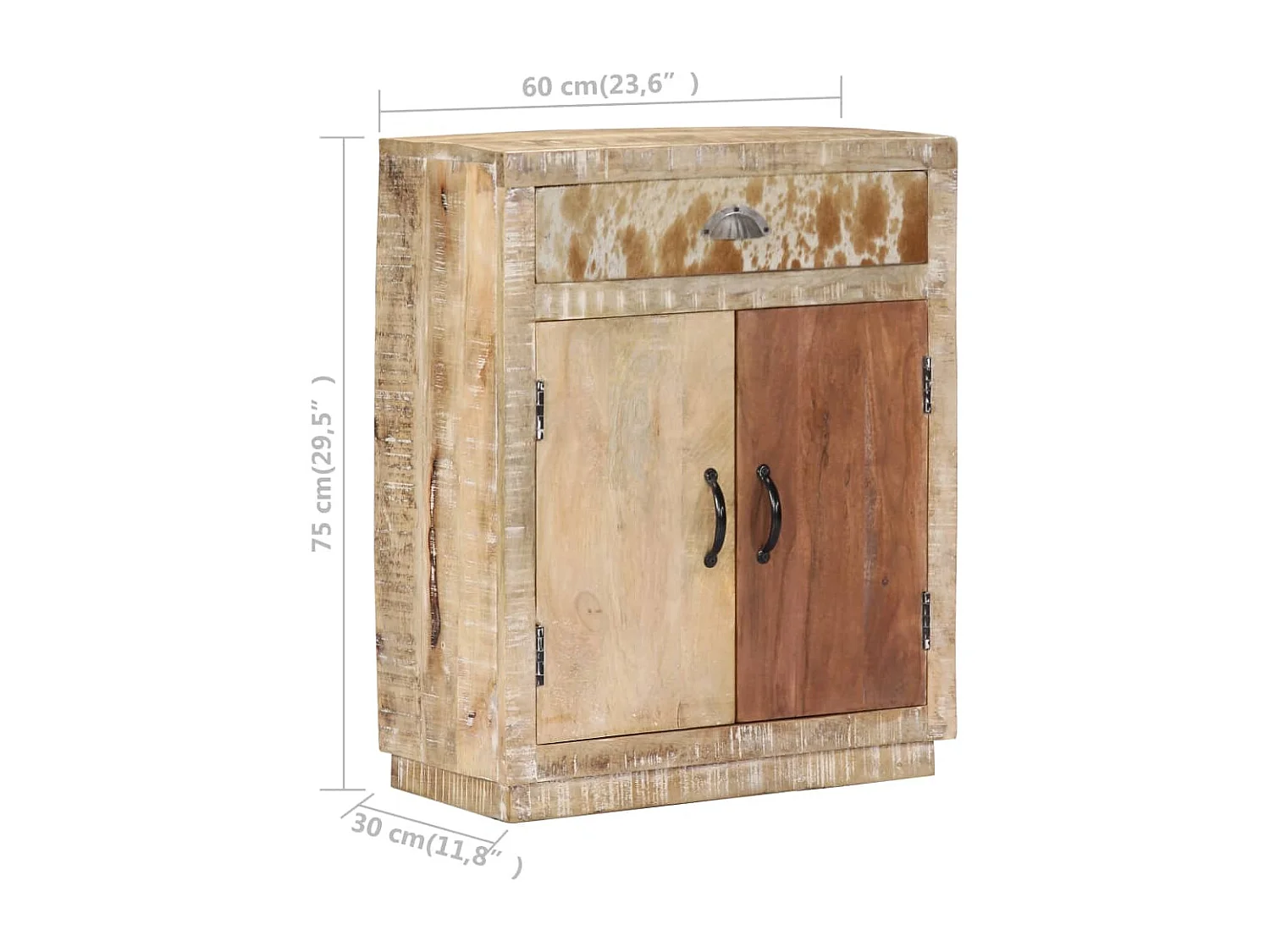 Aparador 60x30x75 cm madeira de mangueira maciça