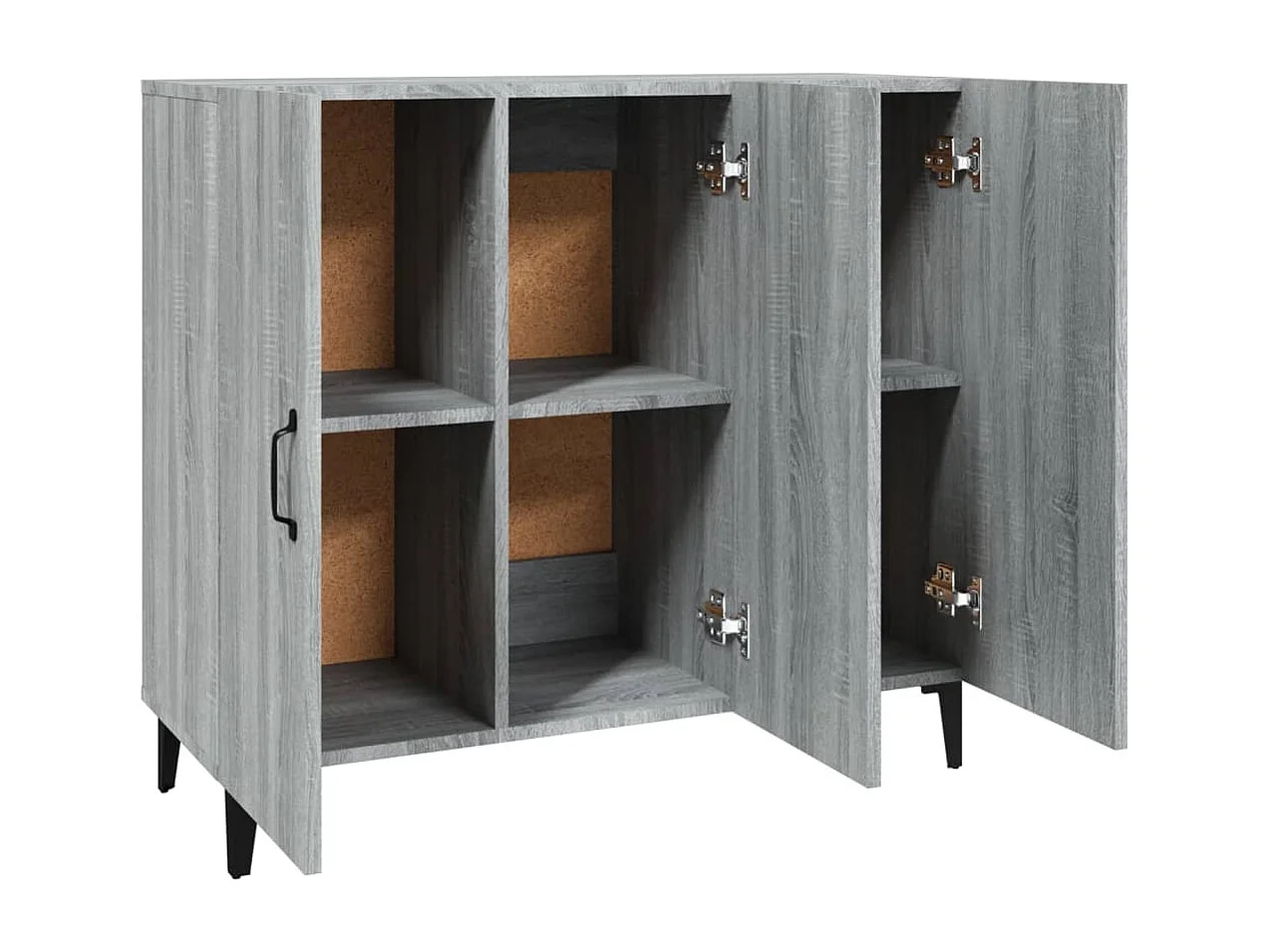 Credenza Grigio Sonoma 90x34x80 cm in Legno Multistrato