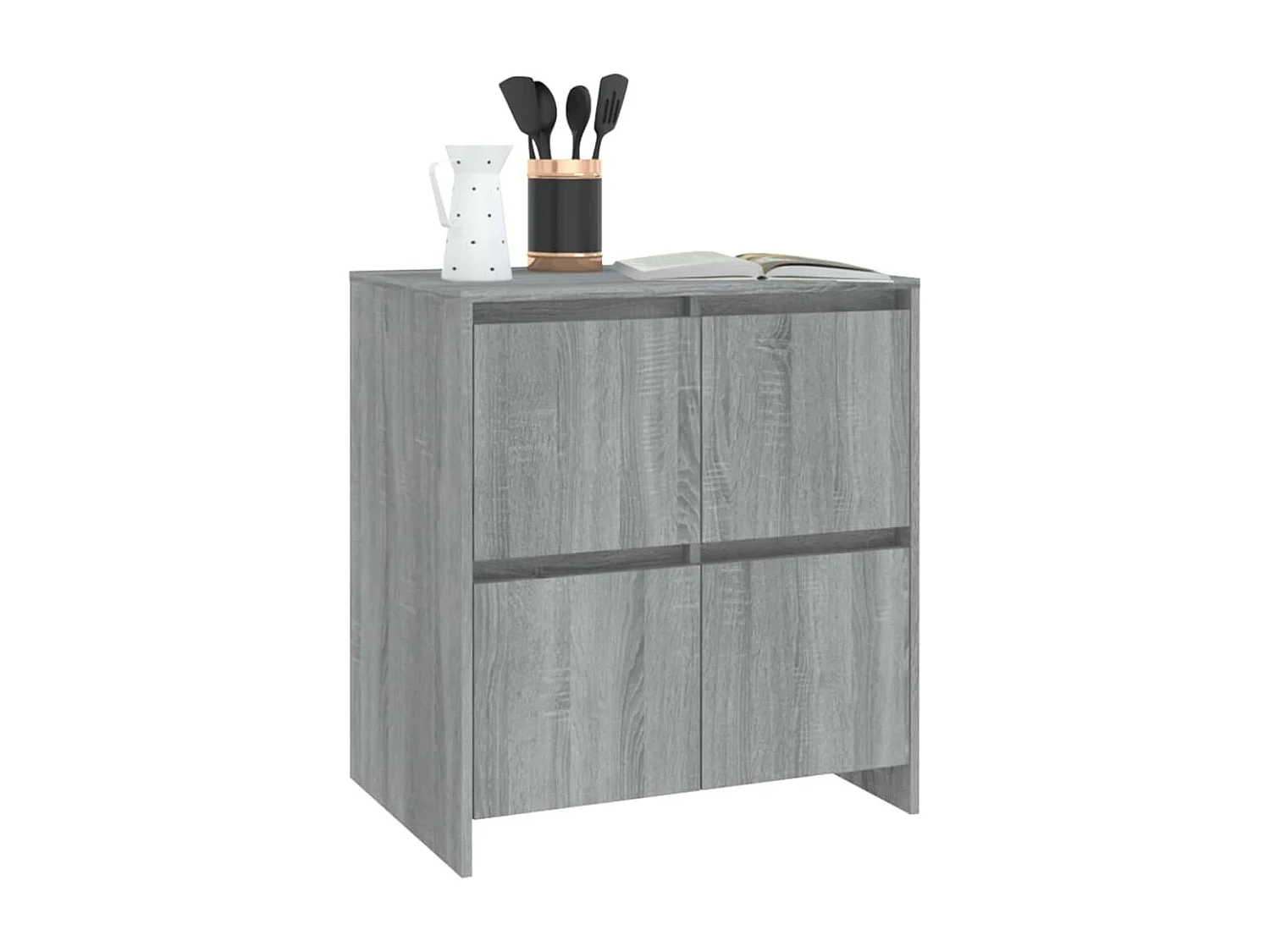 Dressoir 70x41x75 cm bewerkt hout grijs sonoma eikenkleurig