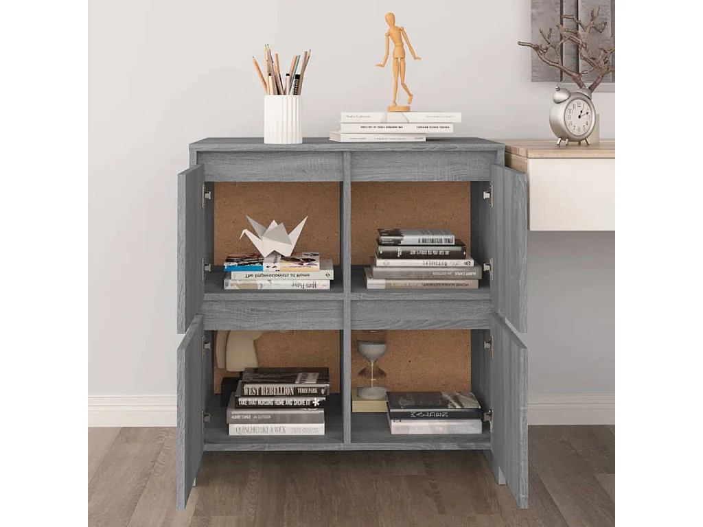 Credenza Grigio Sonoma 70x41x75 cm in Truciolato