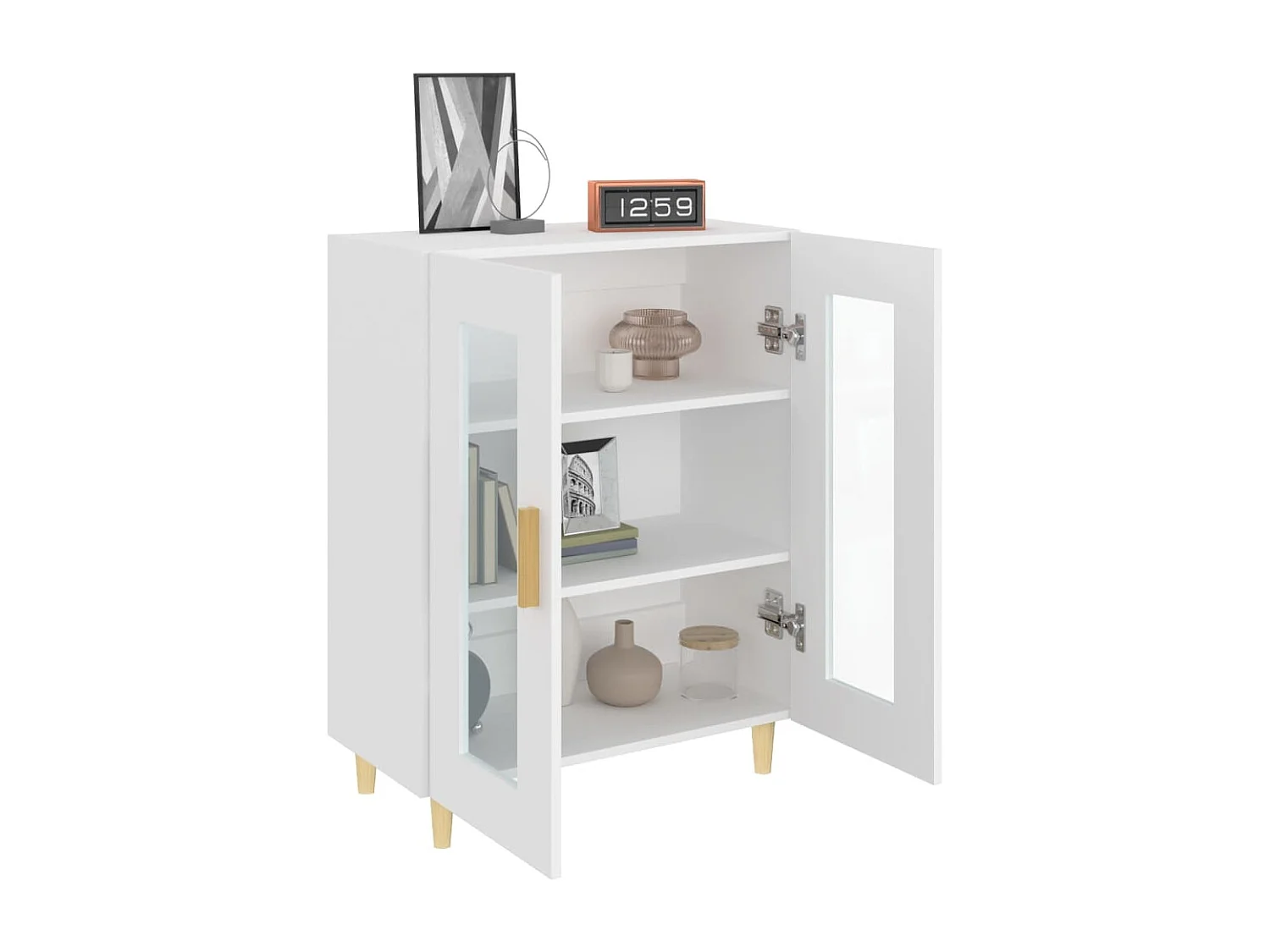 Credenza Bianca 69,5x34x90 cm in Legno Multistrato