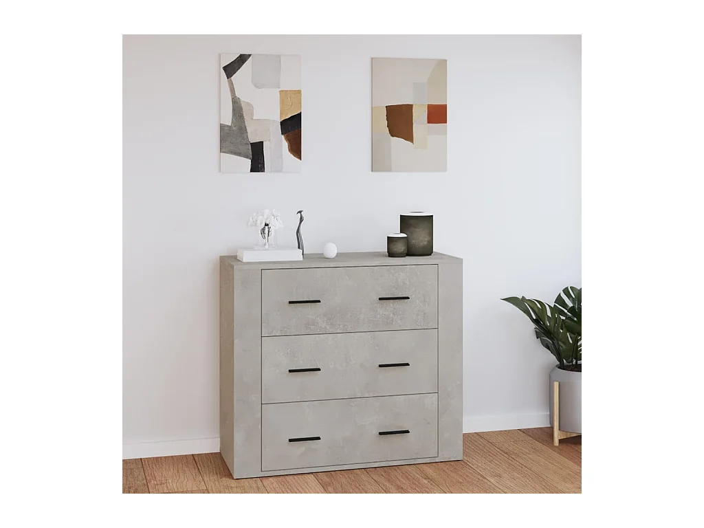 Dressoir 80x33x70 cm bewerkt hout betongrijs