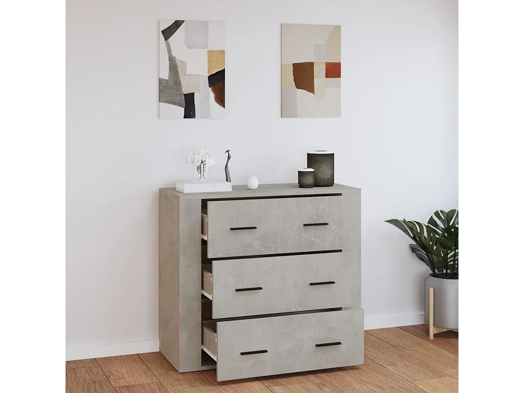 Dressoir 80x33x70 cm bewerkt hout betongrijs