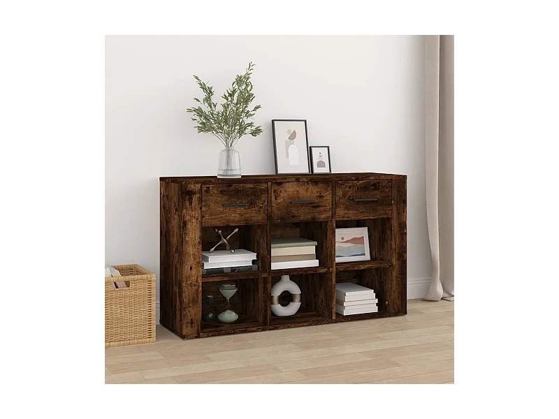 Dressoir 100x30x59,5 cm bewerkt hout gerookt eikenkleurig