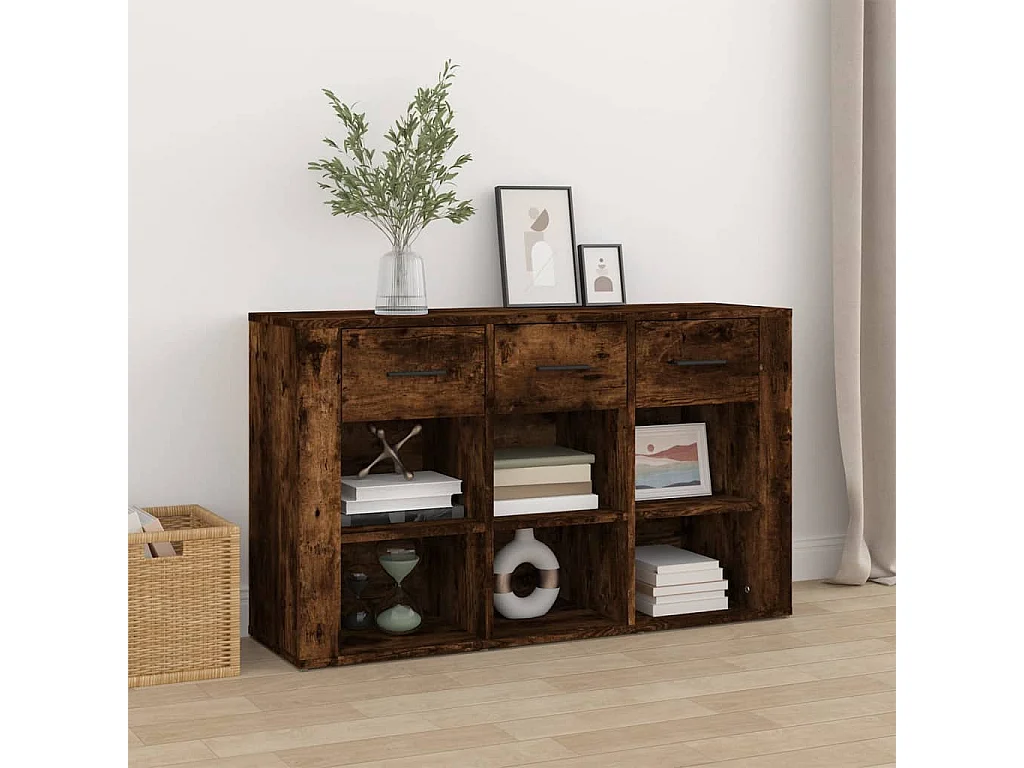 Buffet Chêne fumé 100x30x59,5 cm Bois d'ingénierie