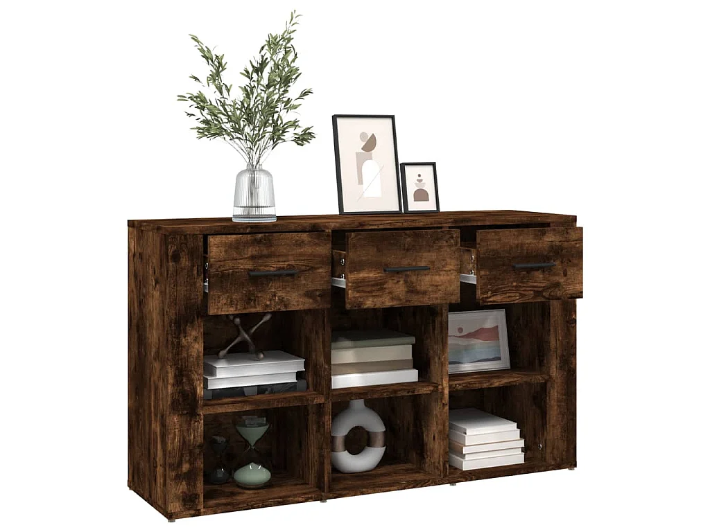 Buffet Chêne fumé 100x30x59,5 cm Bois d'ingénierie