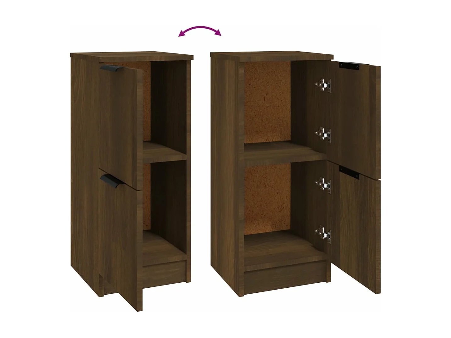 Buffets 2 pcs chêne marron 30x30x70 cm Bois d'ingénierie