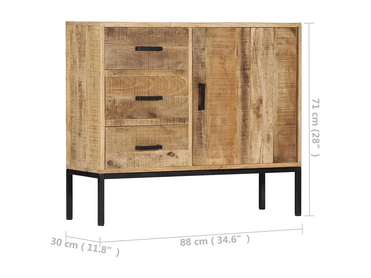 Credenza 88x30x71 cm Legno Massello di Mango
