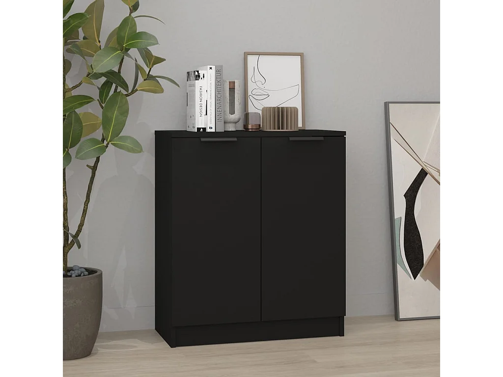 Sideboard Schwarz 60x30x70 cm Holzwerkstoff