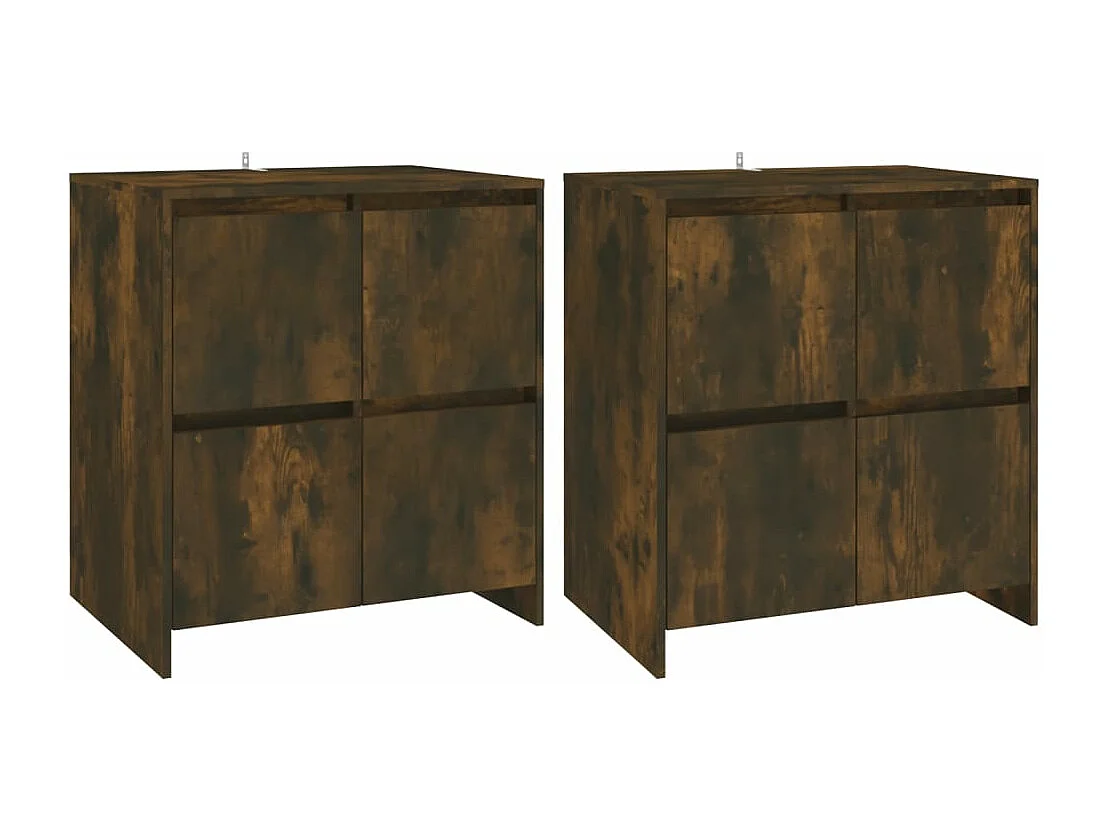 Buffets 2 pcs Chêne fumé 70x41x75 cm Bois d'ingénierie