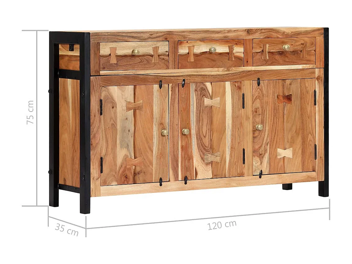 Buffet 120x35x75 cm Bois d'acacia solide