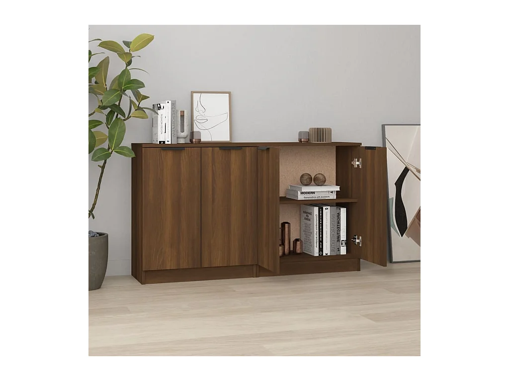 Buffets 2 pcs chêne marron 60x30x70 cm Bois d'ingénierie