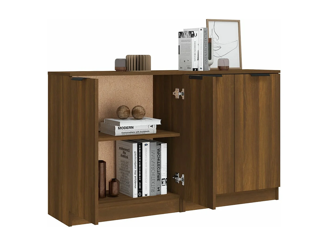 Buffets 2 pcs chêne marron 60x30x70 cm Bois d'ingénierie