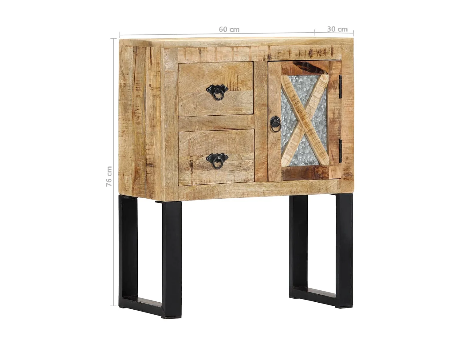 Sideboard 60 x 30 x 76 cm Massivholz Mango