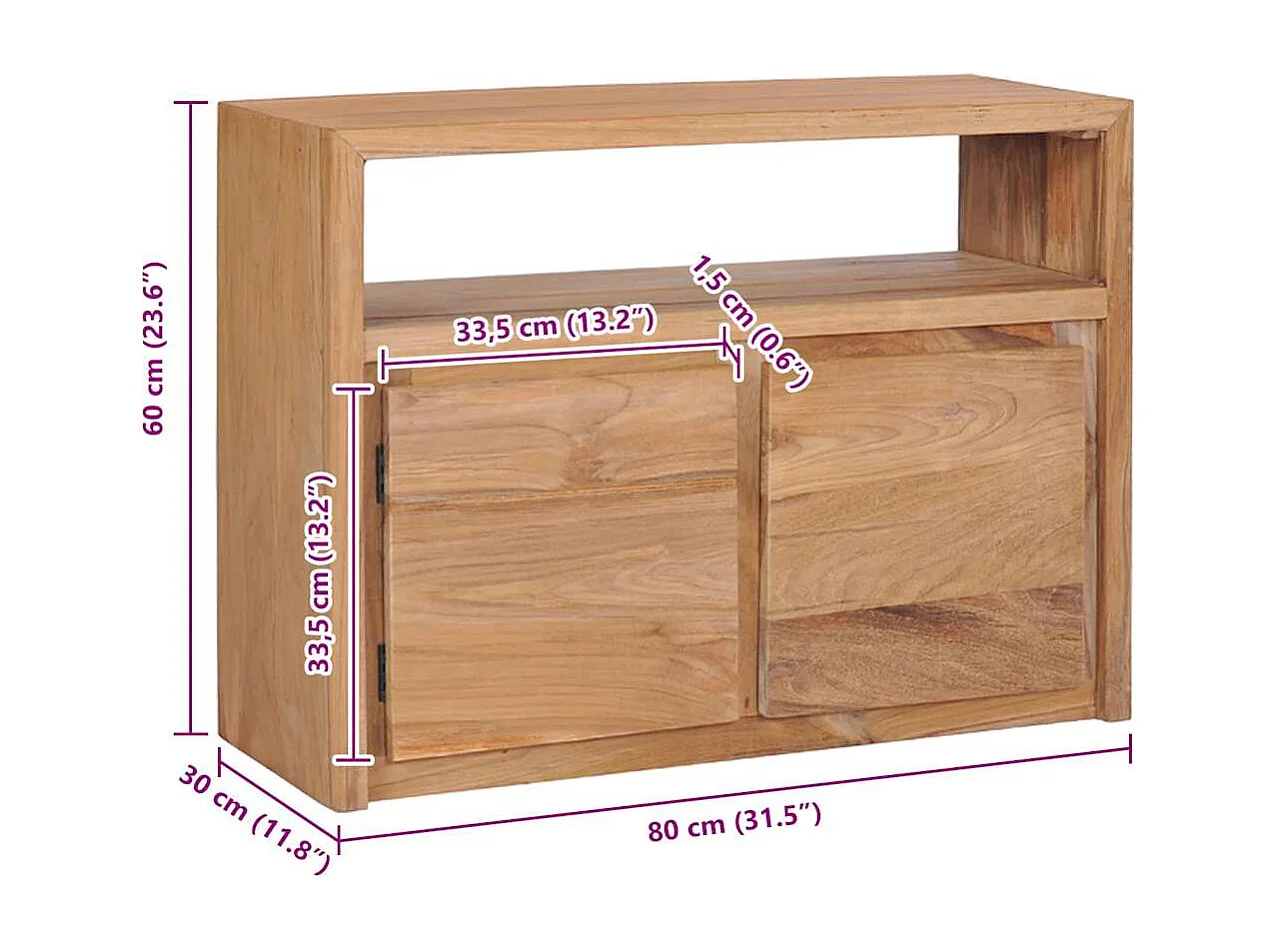 Dressoir 80x30x60 cm massief teakhout