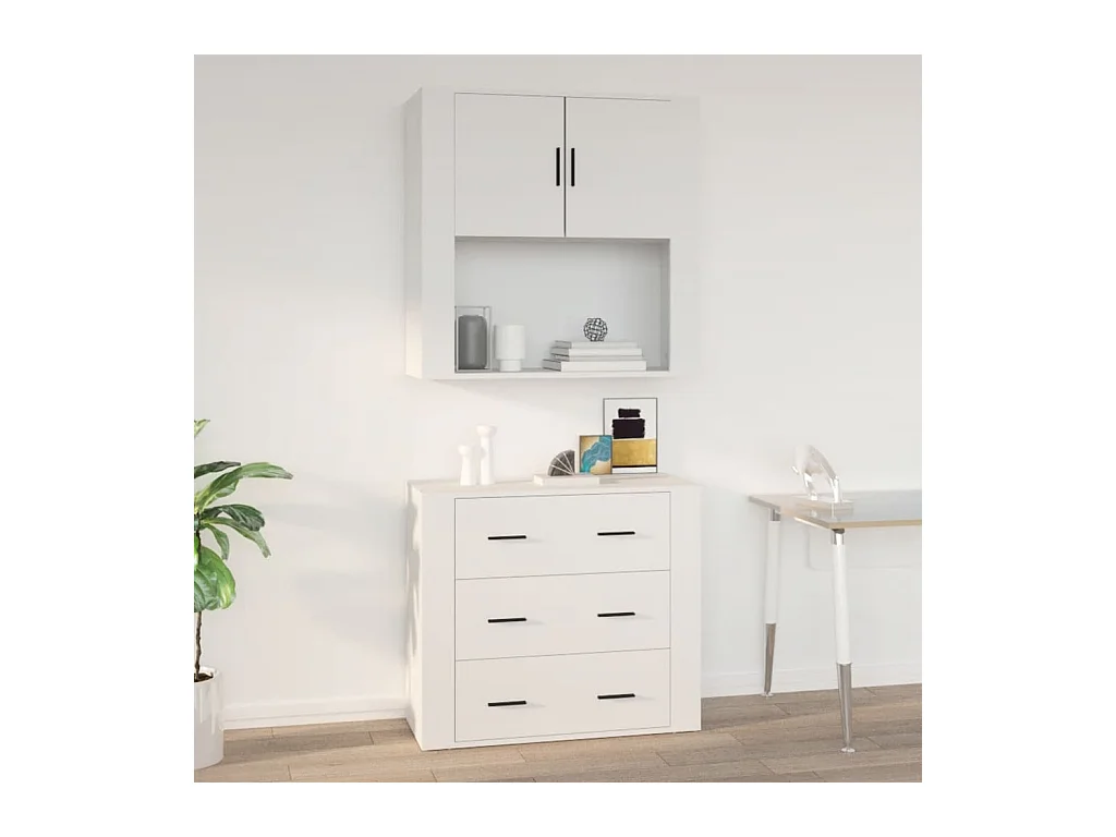 Armoire murale Blanc 80x33x80 cm Bois d'ingénierie