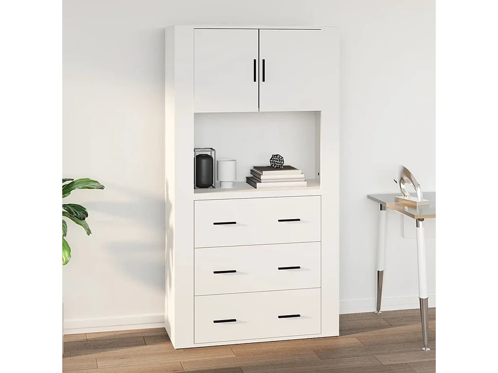 Armoire murale Blanc 80x33x80 cm Bois d'ingénierie