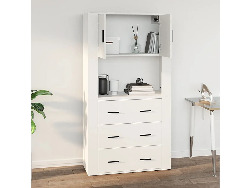 Armoire murale Blanc 80x33x80 cm Bois d'ingénierie