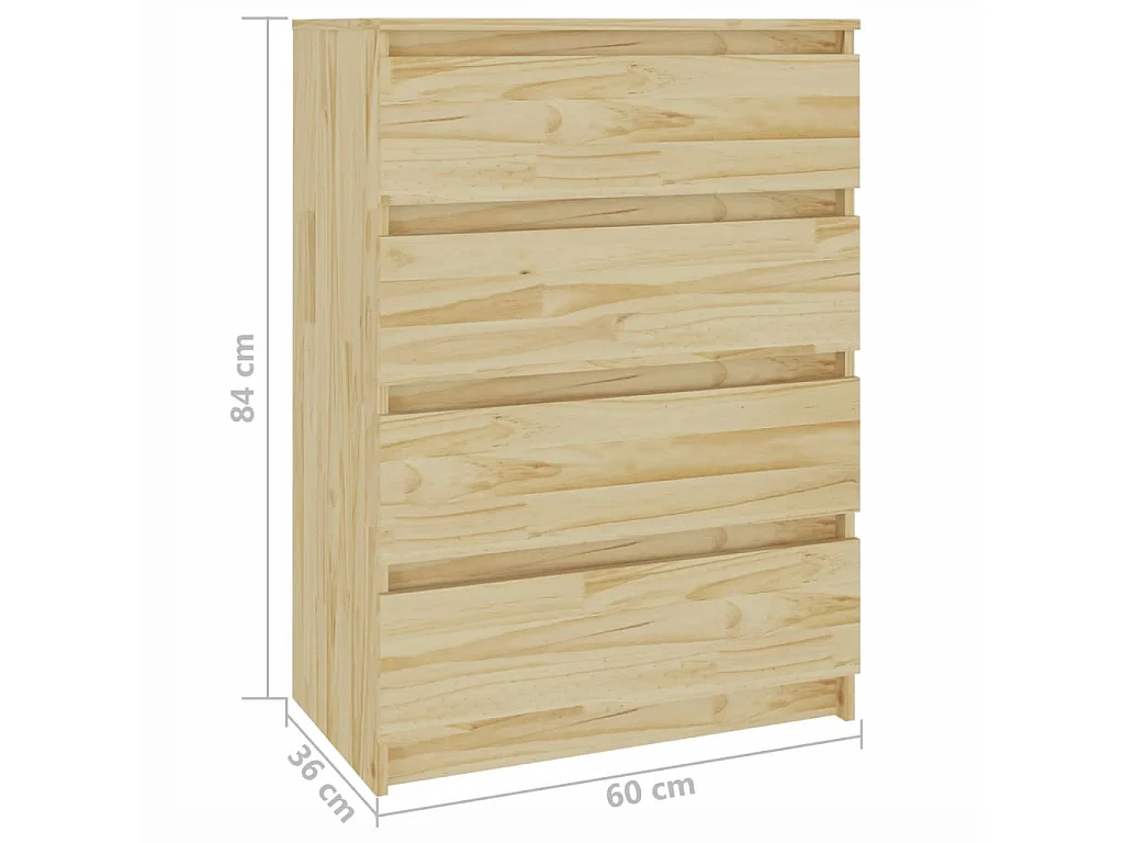 Armoire d'appoint 60x36x84 cm Bois de pin massif