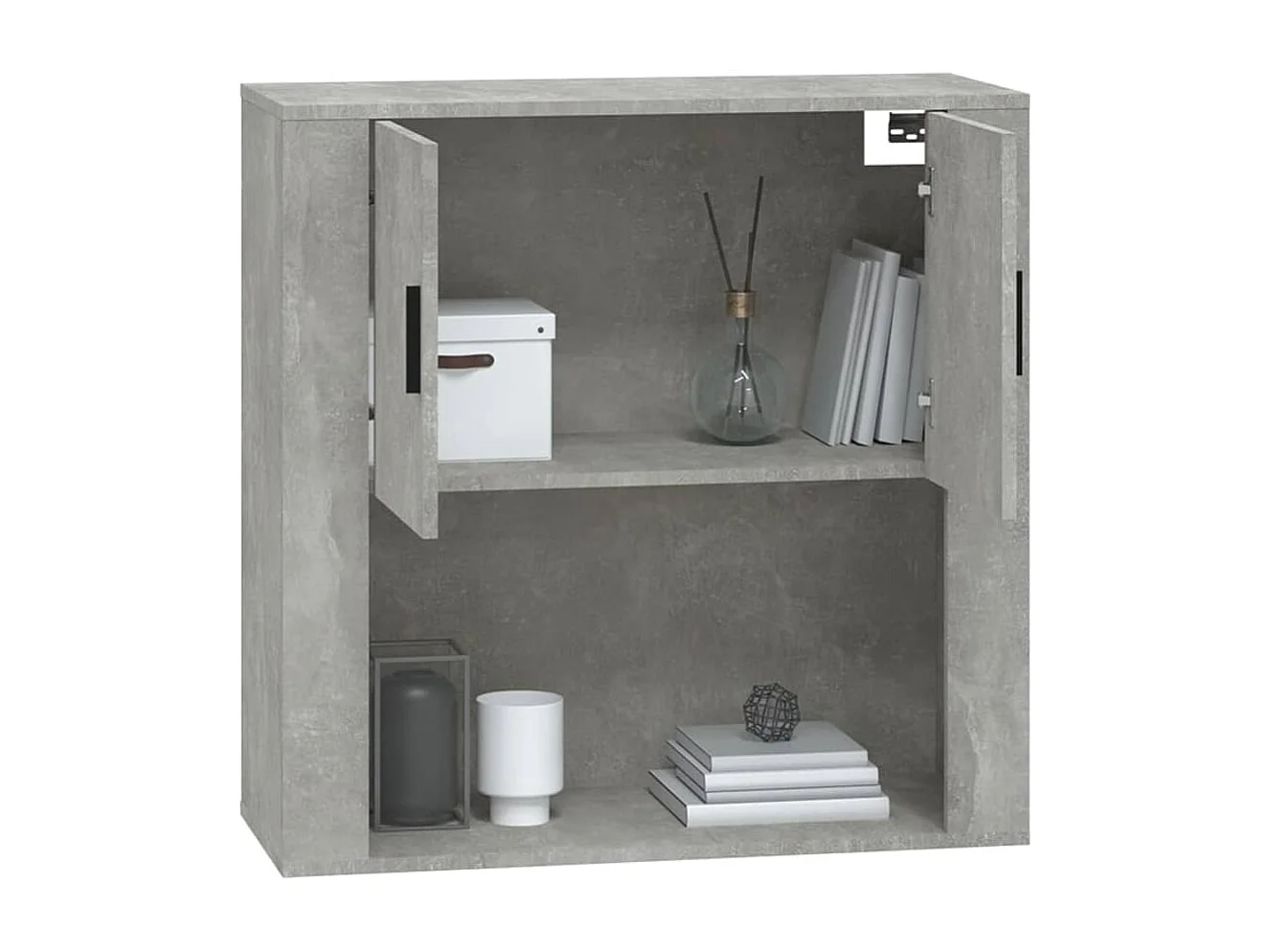 Wandschrank Betongrau 80x33x80 cm Holzwerkstoff