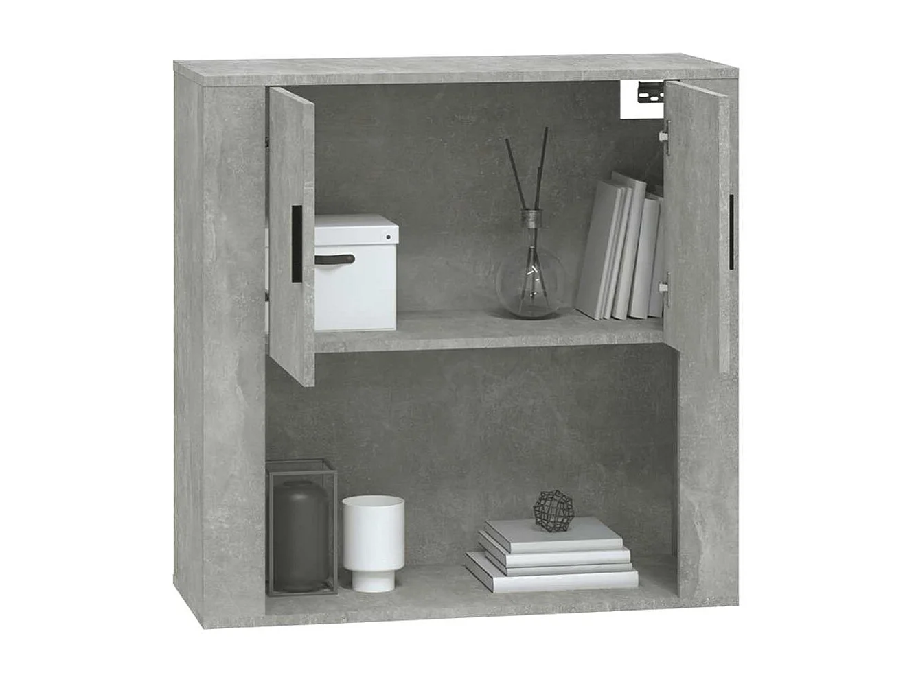 Wandschrank Betongrau 80x33x80 cm Holzwerkstoff