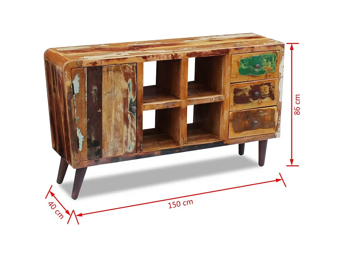 Dressoir 150x40x86 cm massief gerecycled hout