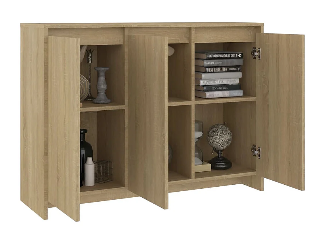 Aparador de madera contrachapada roble Sonoma 102x33x75 cm