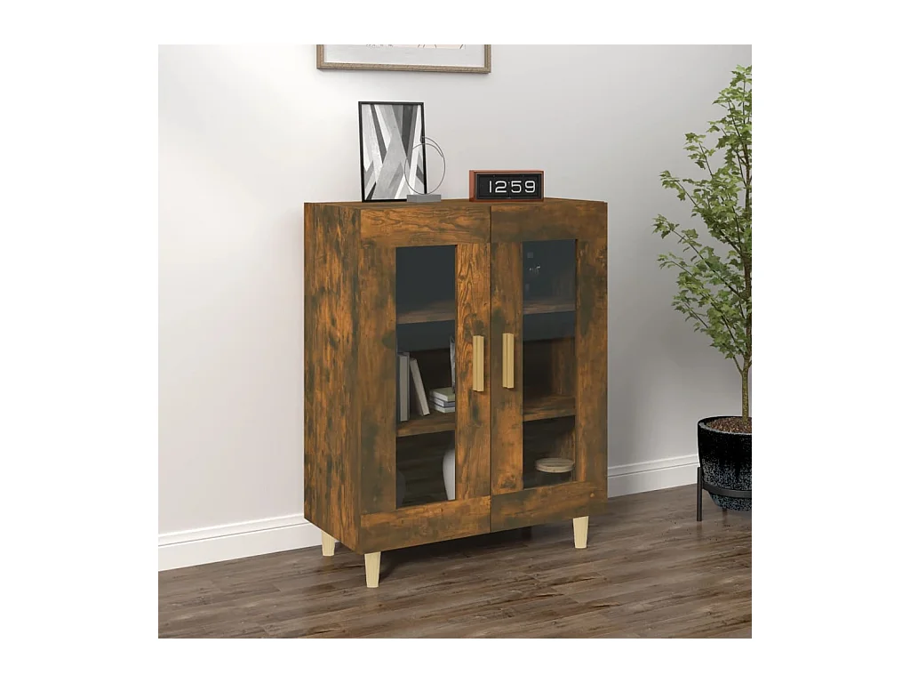 Buffet chêne fumé 69,5x34x90 cm bois d'ingénierie