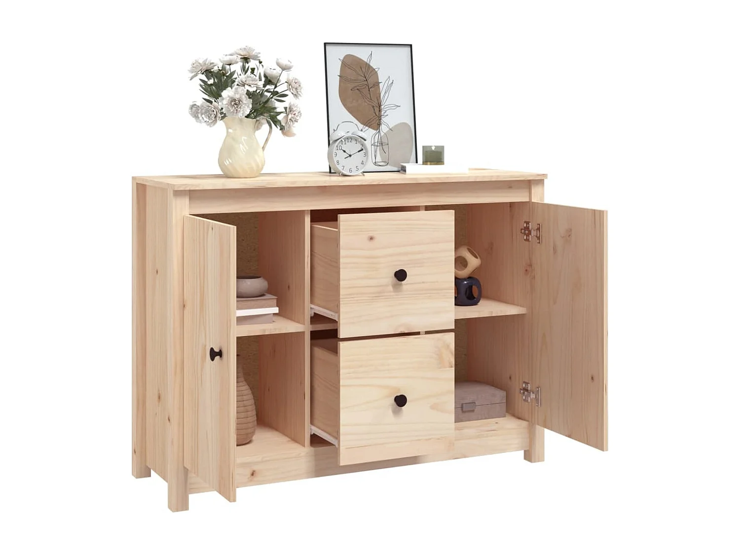 Buffet 100x35x74 cm Bois massif de pin