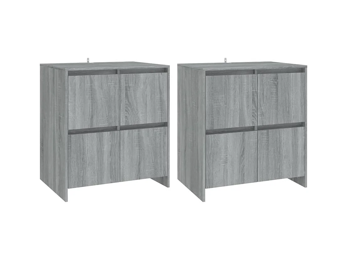 Buffets 2 pcs Sonoma gris 70x41x75 cm Bois d'ingénierie