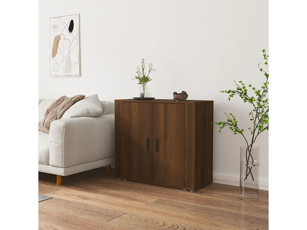 Aparador 80x33x70 cm madeira processada carvalho castanho