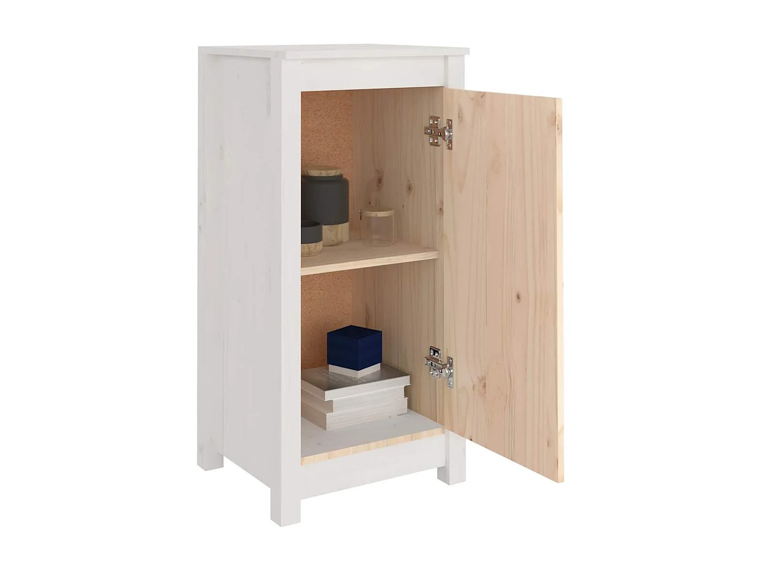 Sideboards 2 Stk. Weiß 39x35x80 cm Massivholz Kiefer