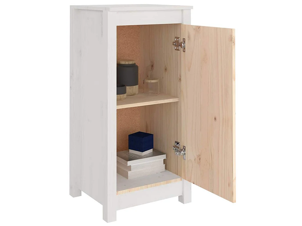 Aparadores 2 uds madera maciza de pino blanco 39x35x80 cm