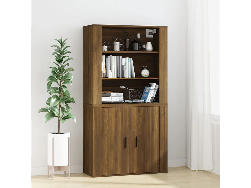 Armário parede 80x33x80 cm madeira processada carvalho castanho