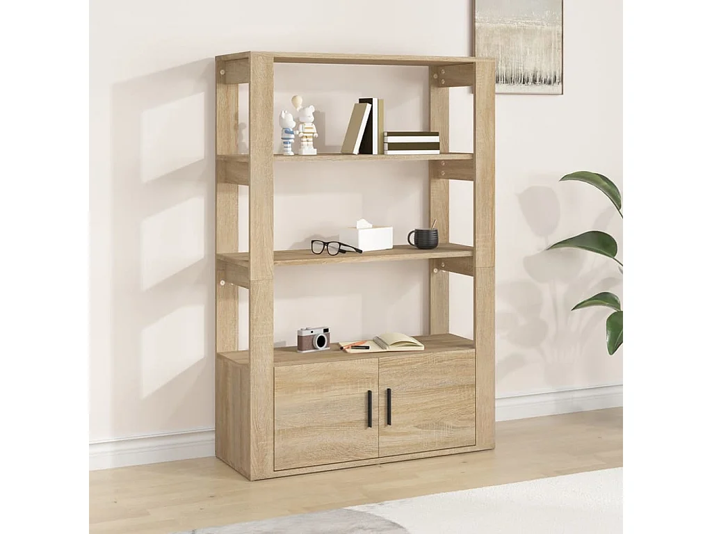 Dressoir 80x30x119,5 cm bewerkt hout sonoma eikenkleurig
