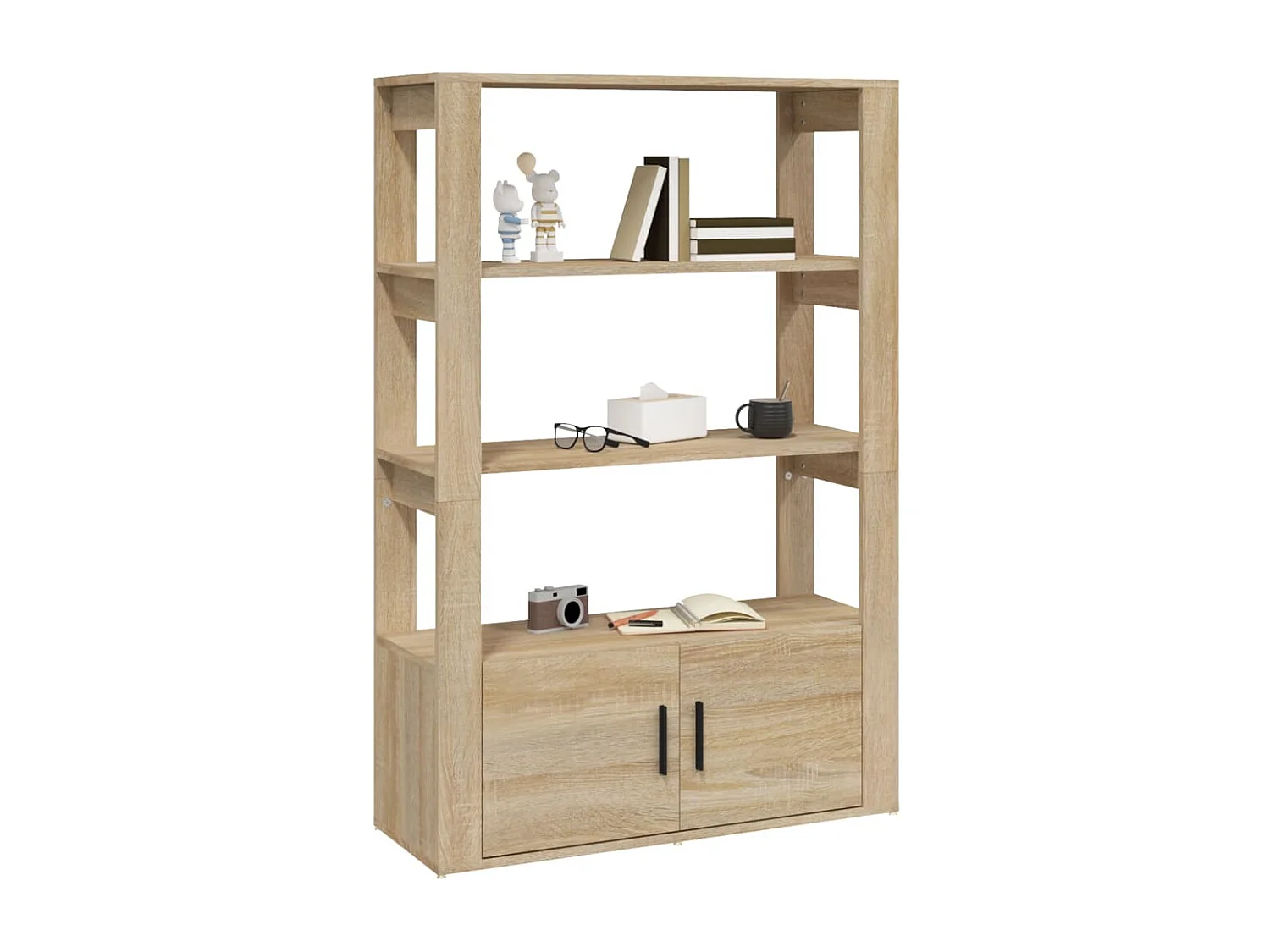 Dressoir 80x30x119,5 cm bewerkt hout sonoma eikenkleurig