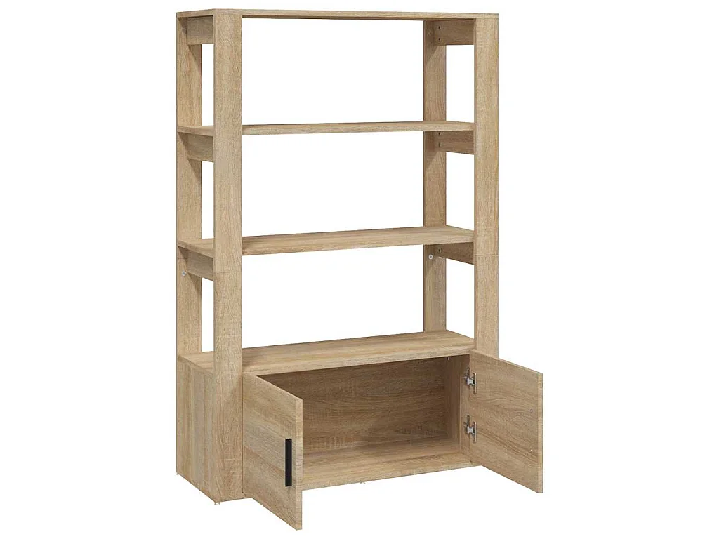 Dressoir 80x30x119,5 cm bewerkt hout sonoma eikenkleurig