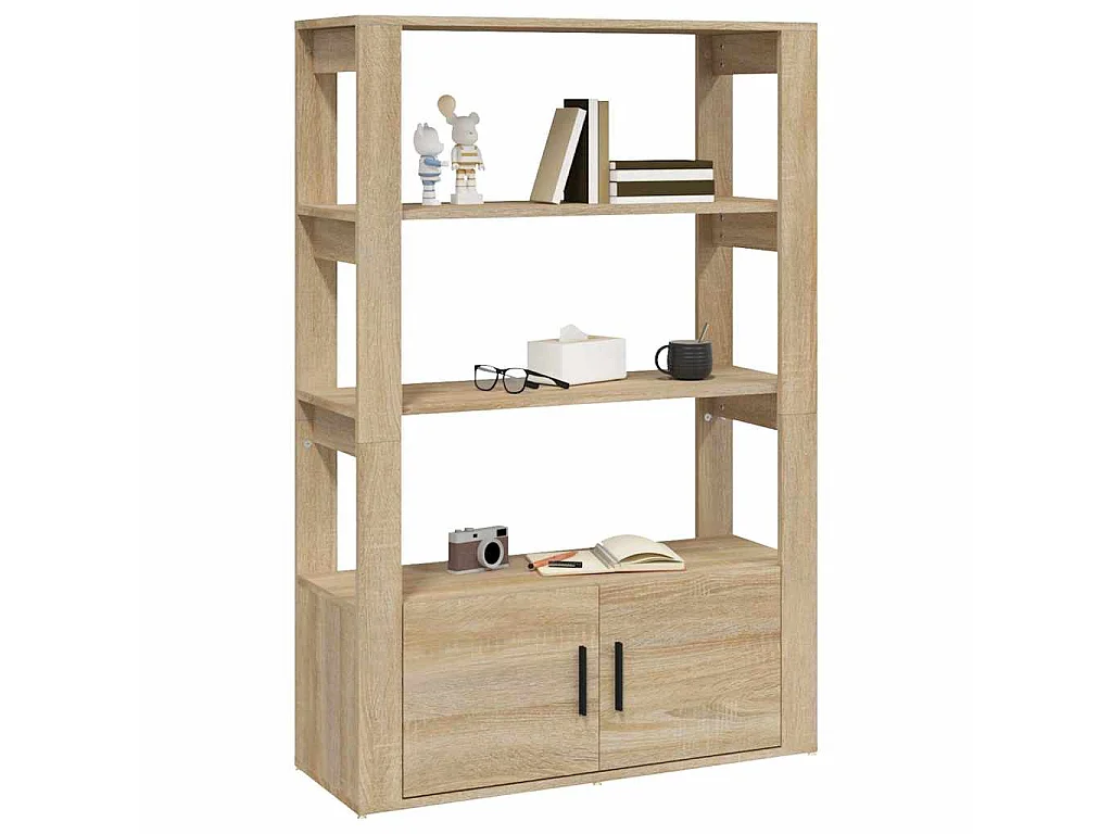 Dressoir 80x30x119,5 cm bewerkt hout sonoma eikenkleurig