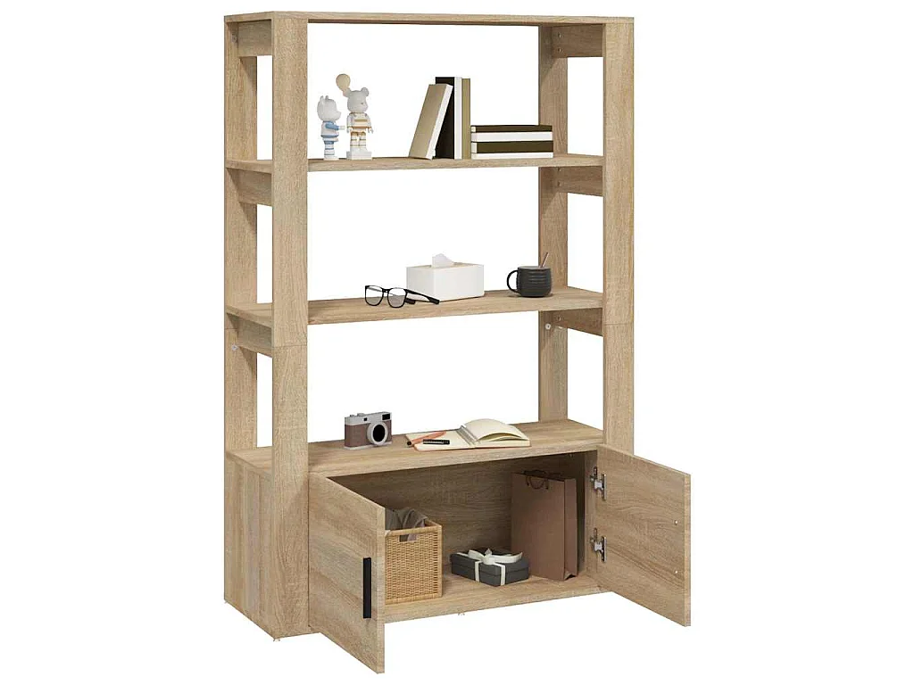 Dressoir 80x30x119,5 cm bewerkt hout sonoma eikenkleurig